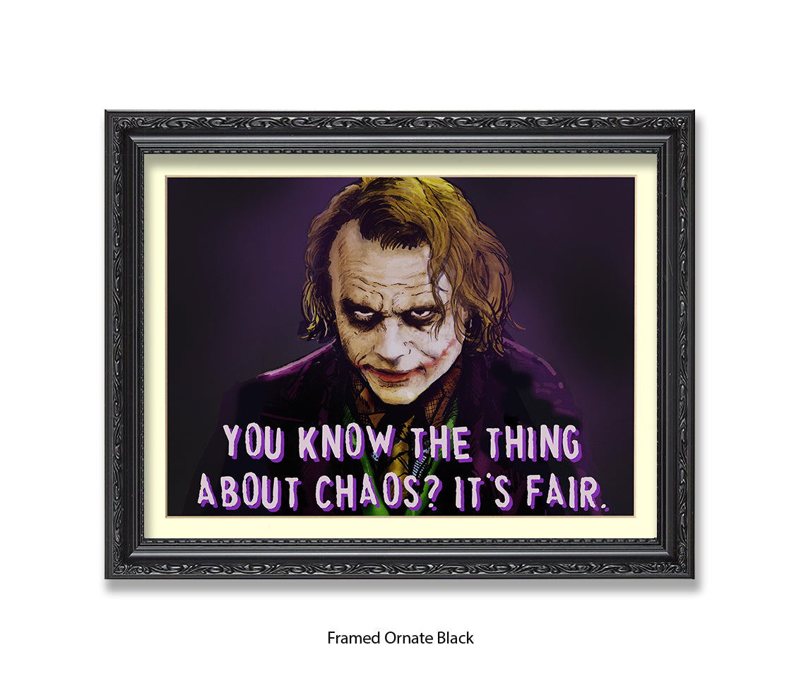 Joker Chaos Heath Ledger - H Dan Avenell Art Print