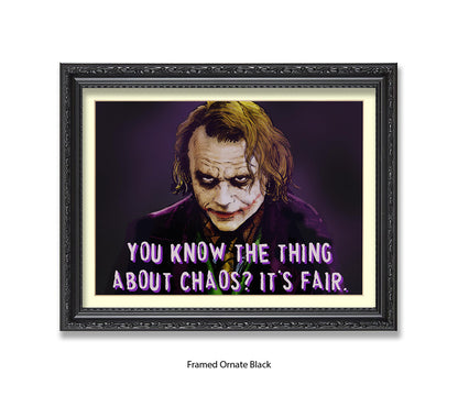 Joker Chaos Heath Ledger - H Dan Avenell Art Print