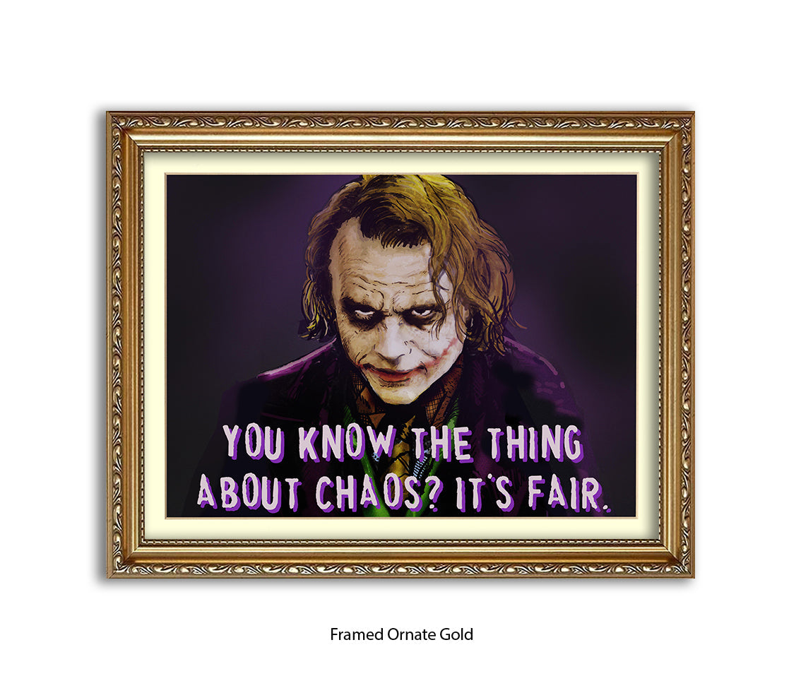 Joker Chaos Heath Ledger - H Dan Avenell Art Print
