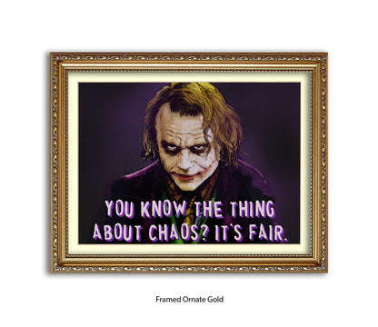 Joker Chaos Heath Ledger - H Dan Avenell Art Print