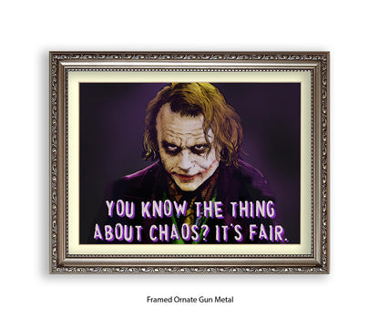 Joker Chaos Heath Ledger - H Dan Avenell Art Print