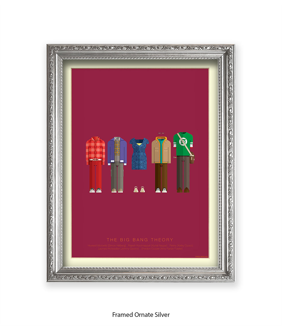Big Bang Theory 5 Characters Fred Birchal Art Print