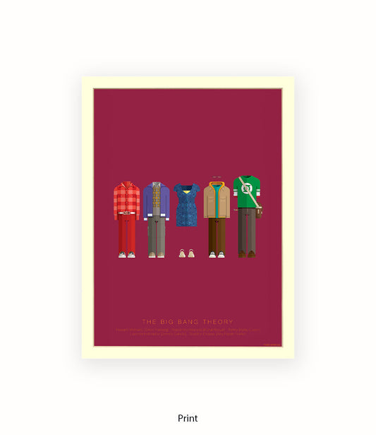 Big Bang Theory 5 Characters Fred Birchal Art Print