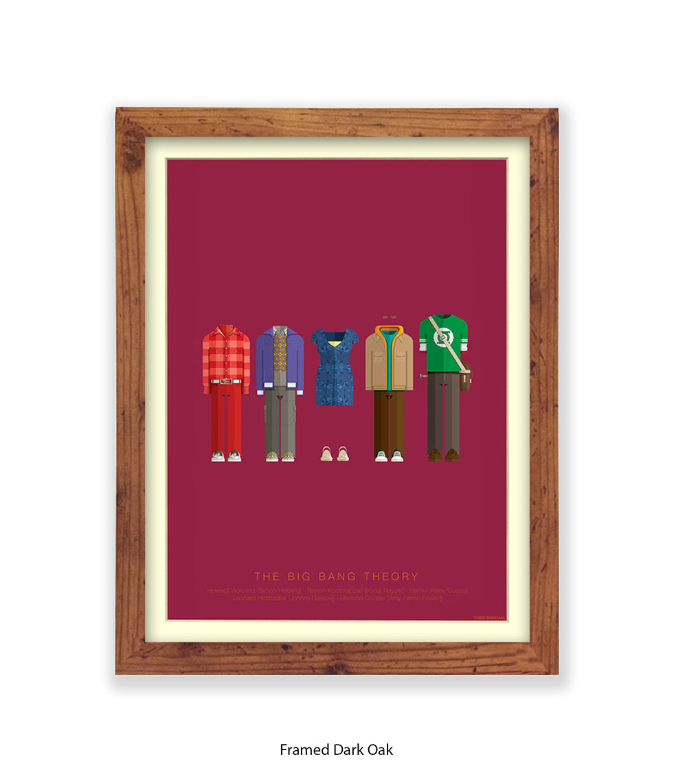 Big Bang Theory 5 Characters Fred Birchal Art Print