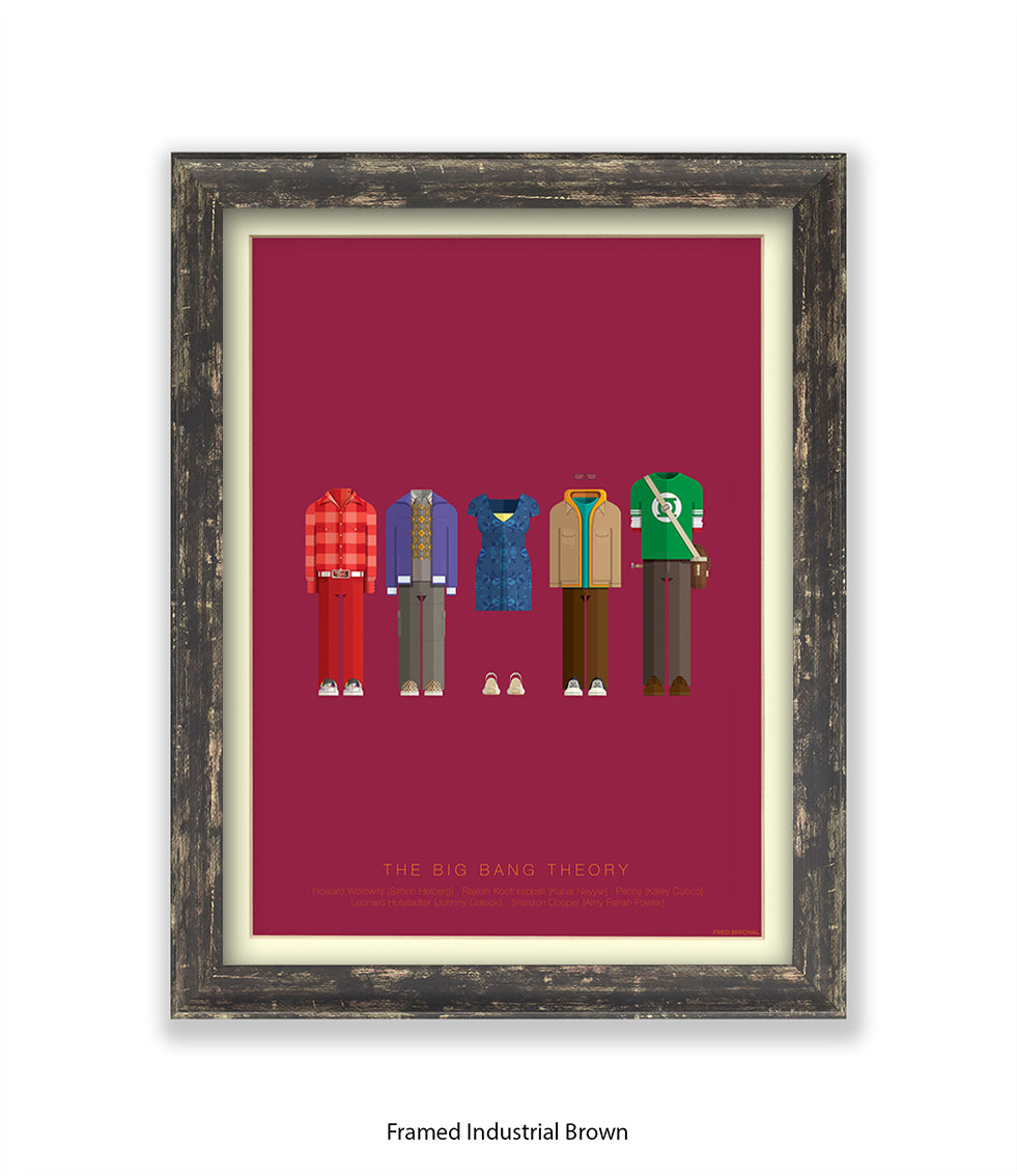 Big Bang Theory 5 Characters Fred Birchal Art Print