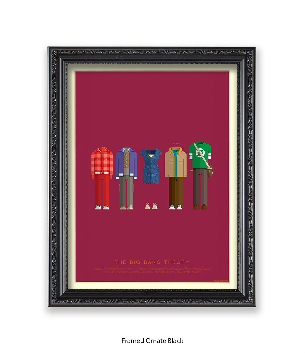 Big Bang Theory 5 Characters Fred Birchal Art Print