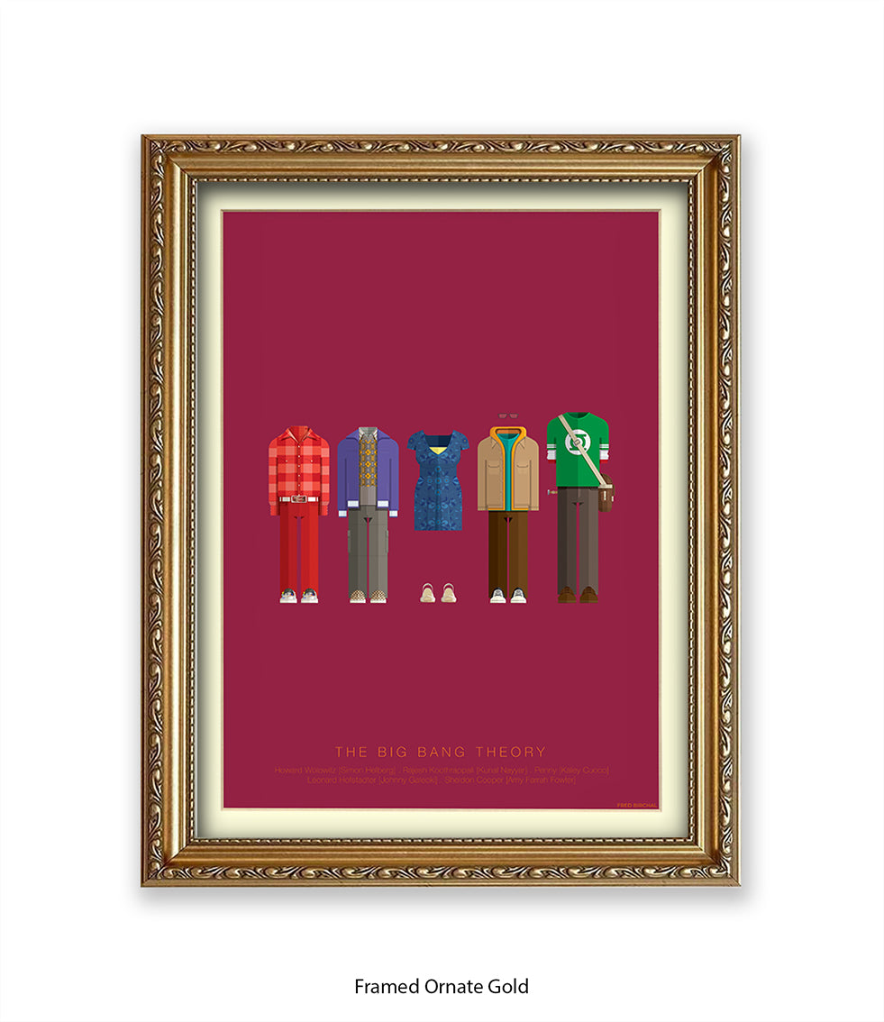 Big Bang Theory 5 Characters Fred Birchal Art Print