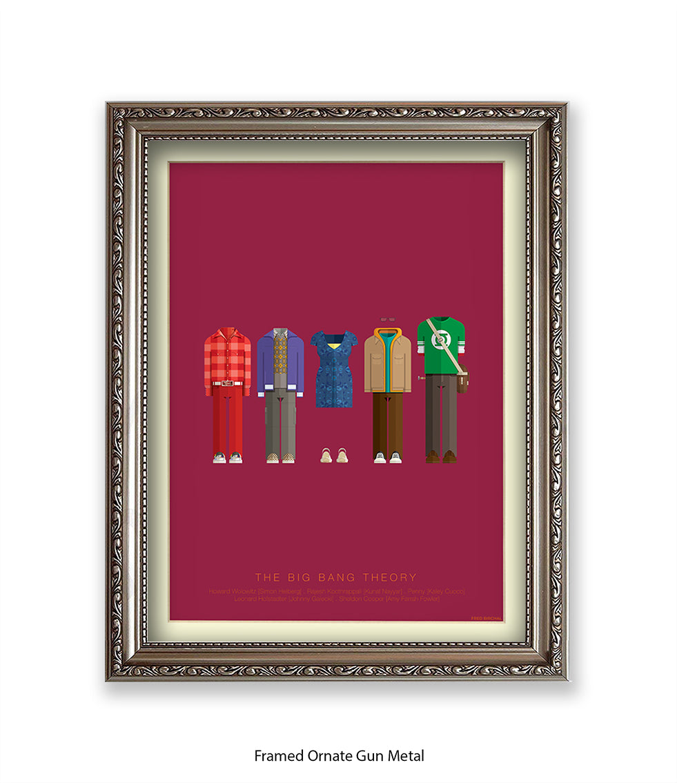 Big Bang Theory 5 Characters Fred Birchal Art Print