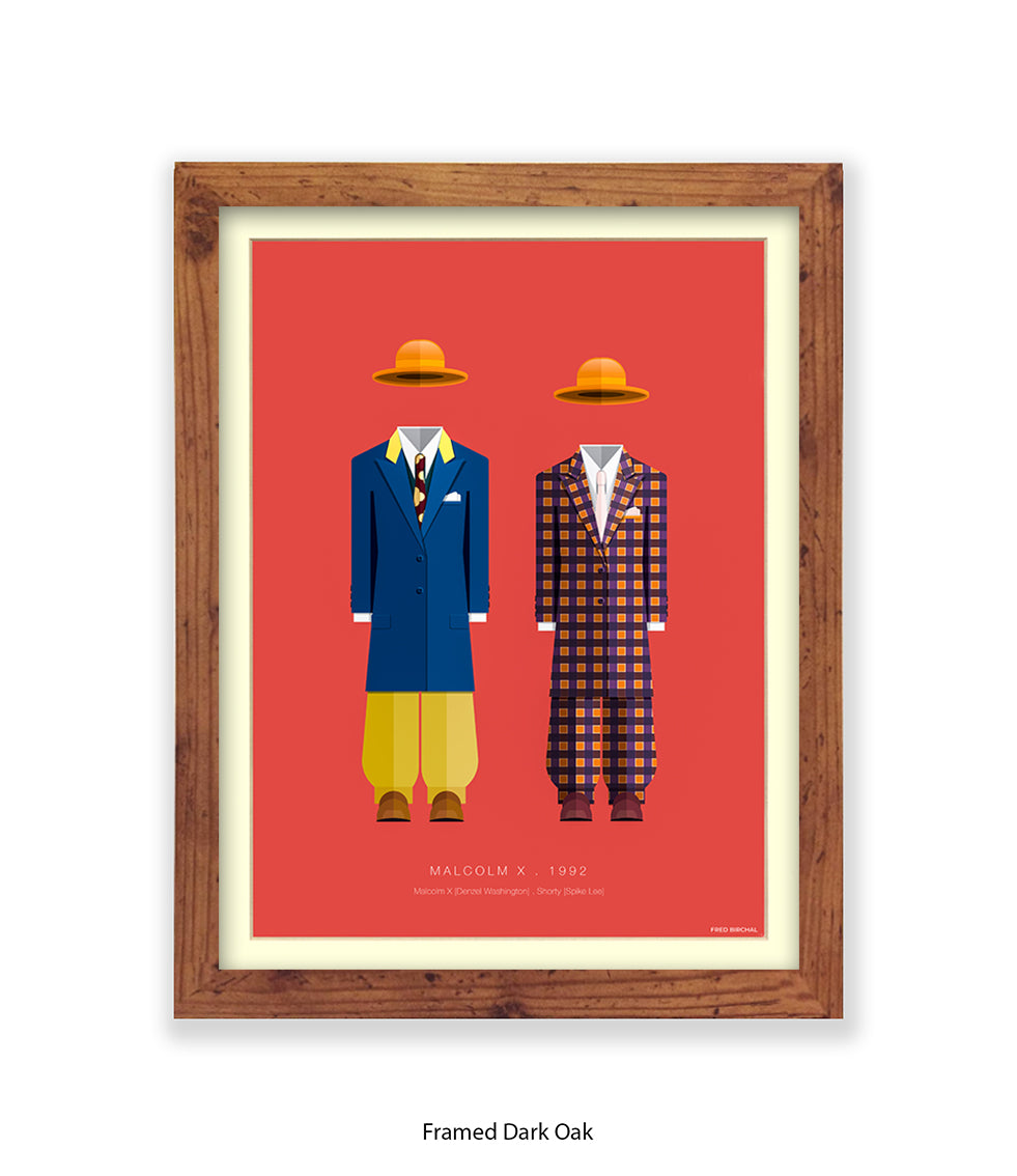 Malcolm X & Shorty - 2 Characters- Fred Birchal Art Print