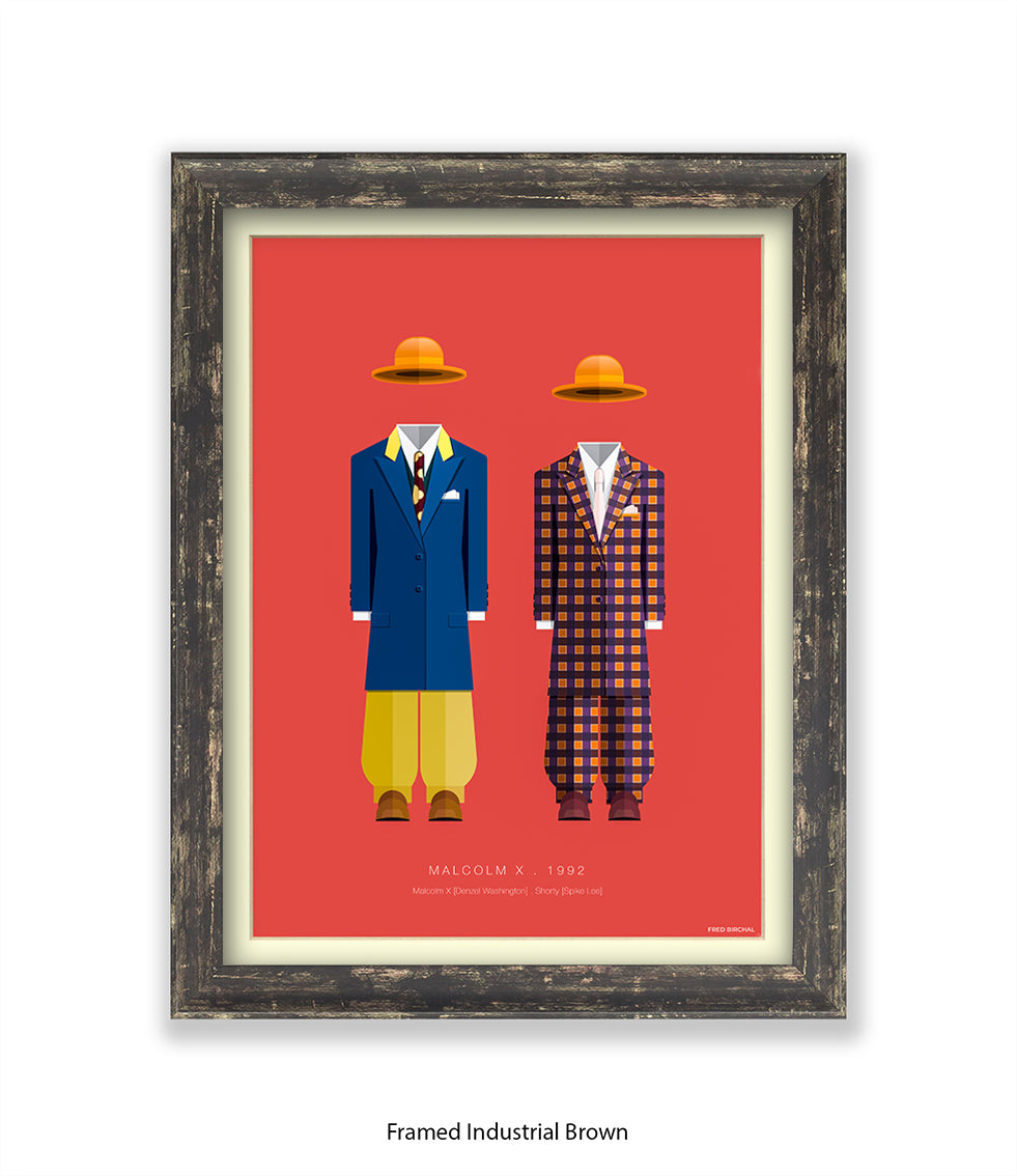 Malcolm X & Shorty - 2 Characters- Fred Birchal Art Print