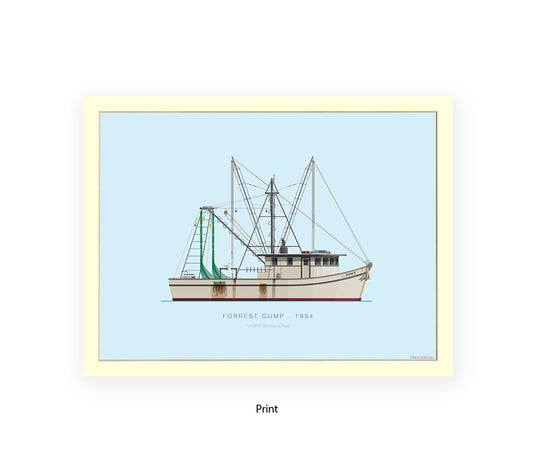 Forrest Gump - JENNY Shrimping Boat - Fred Birchal Art Print