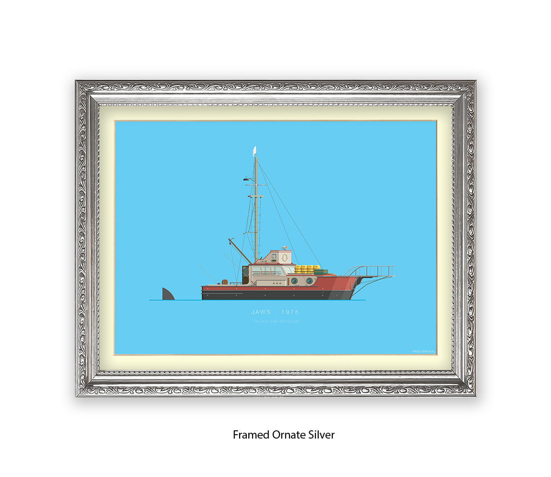 Jaws - 1975 - The Orca shark fishing boat - Fred Birchal Art Print