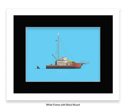 Jaws - 1975 - The Orca shark fishing boat - Fred Birchal Art Print