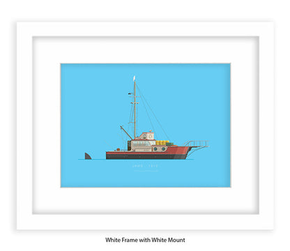 Jaws - 1975 - The Orca shark fishing boat - Fred Birchal Art Print