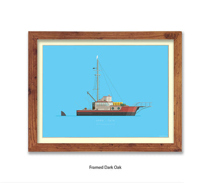 Jaws - 1975 - The Orca shark fishing boat - Fred Birchal Art Print