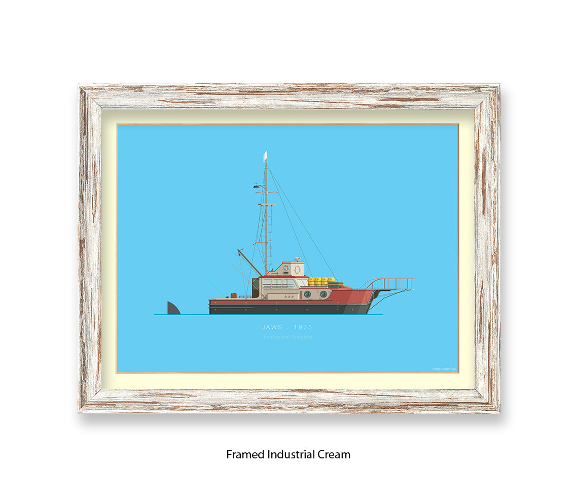 Jaws - 1975 - The Orca shark fishing boat - Fred Birchal Art Print