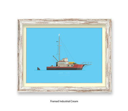 Jaws - 1975 - The Orca shark fishing boat - Fred Birchal Art Print