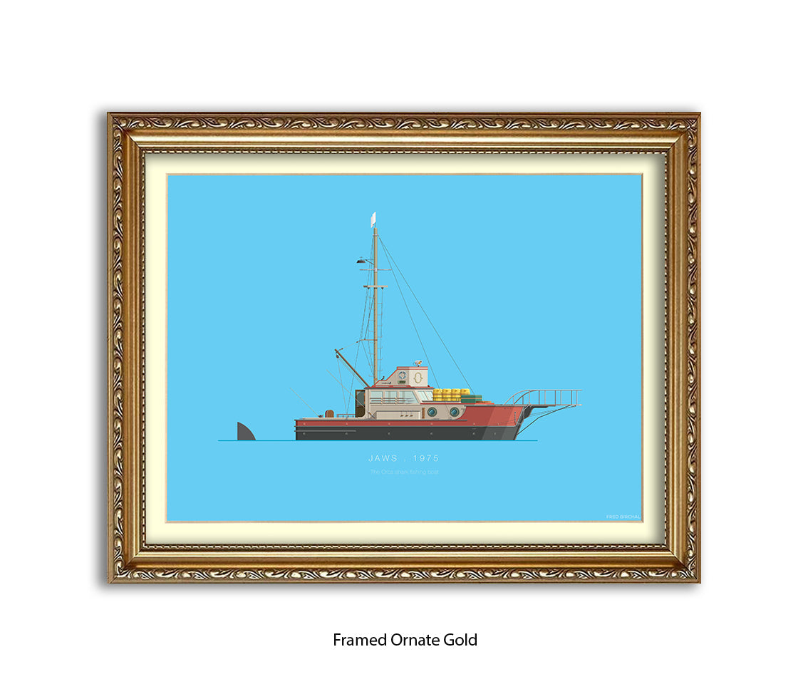 Jaws - 1975 - The Orca shark fishing boat - Fred Birchal Art Print