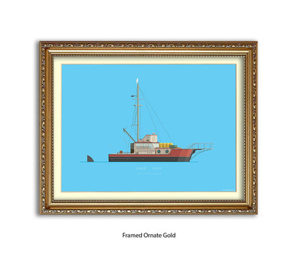 Jaws - 1975 - The Orca shark fishing boat - Fred Birchal Art Print