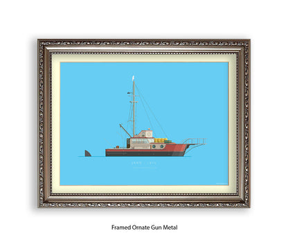 Jaws - 1975 - The Orca shark fishing boat - Fred Birchal Art Print