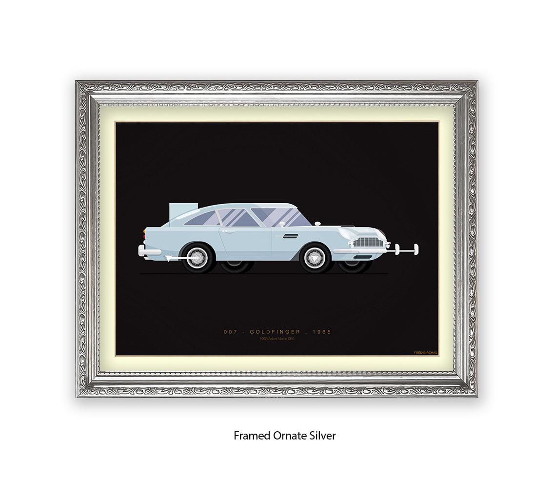 Goldfinger - Aston Martin Car - Fred Birchal Art Print