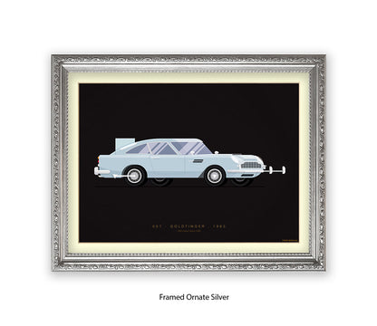 Goldfinger - Aston Martin Car - Fred Birchal Art Print