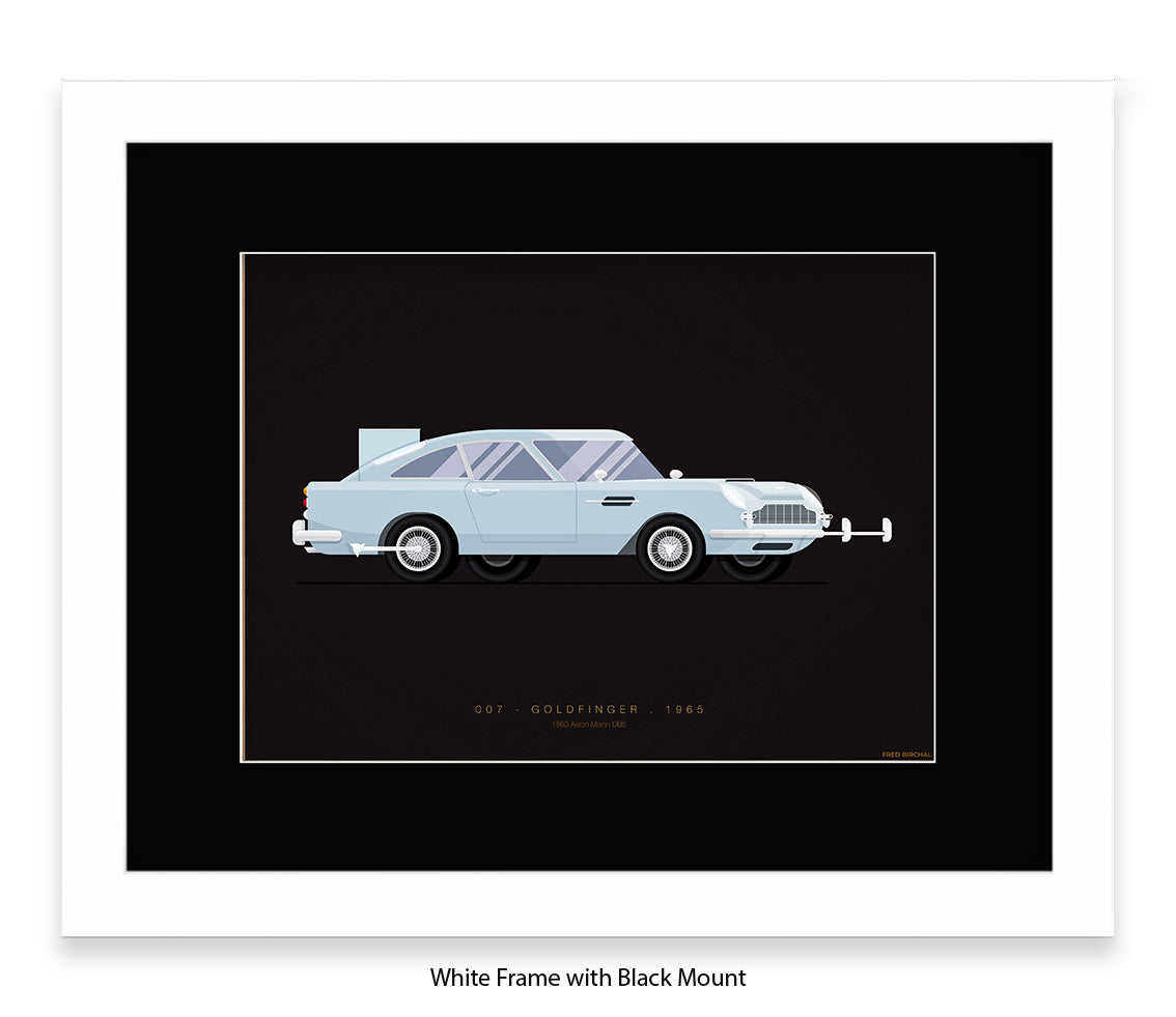Goldfinger - Aston Martin Car - Fred Birchal Art Print