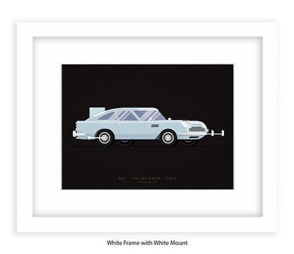 Goldfinger - Aston Martin Car - Fred Birchal Art Print