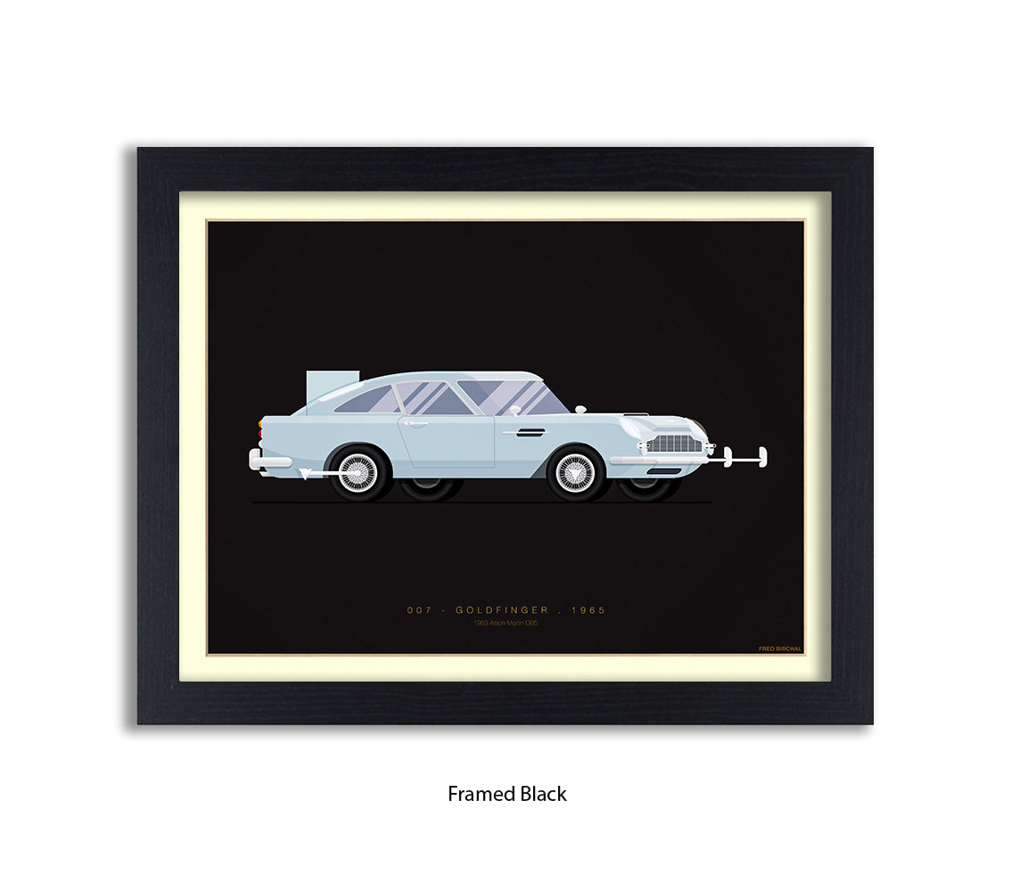 Goldfinger - Aston Martin Car - Fred Birchal Art Print