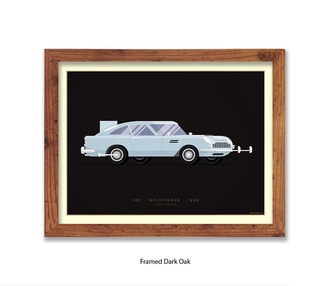Goldfinger - Aston Martin Car - Fred Birchal Art Print