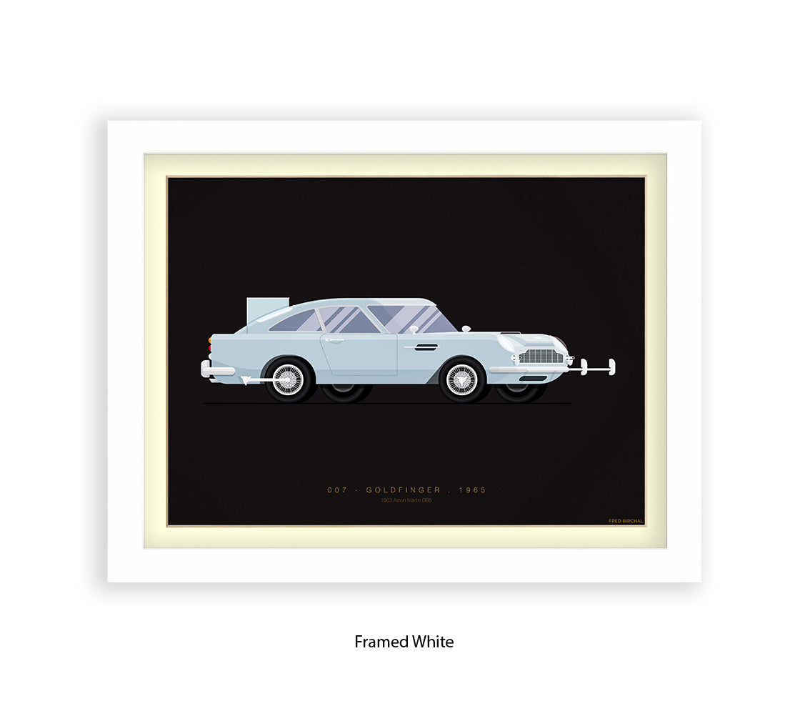 Goldfinger - Aston Martin Car - Fred Birchal Art Print