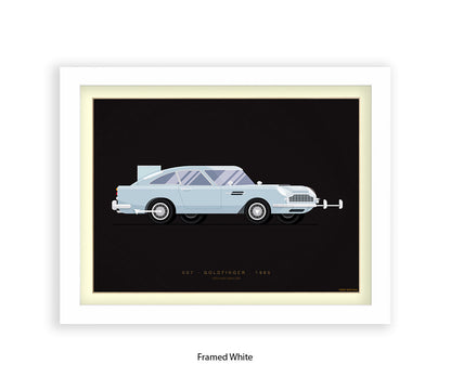 Goldfinger - Aston Martin Car - Fred Birchal Art Print