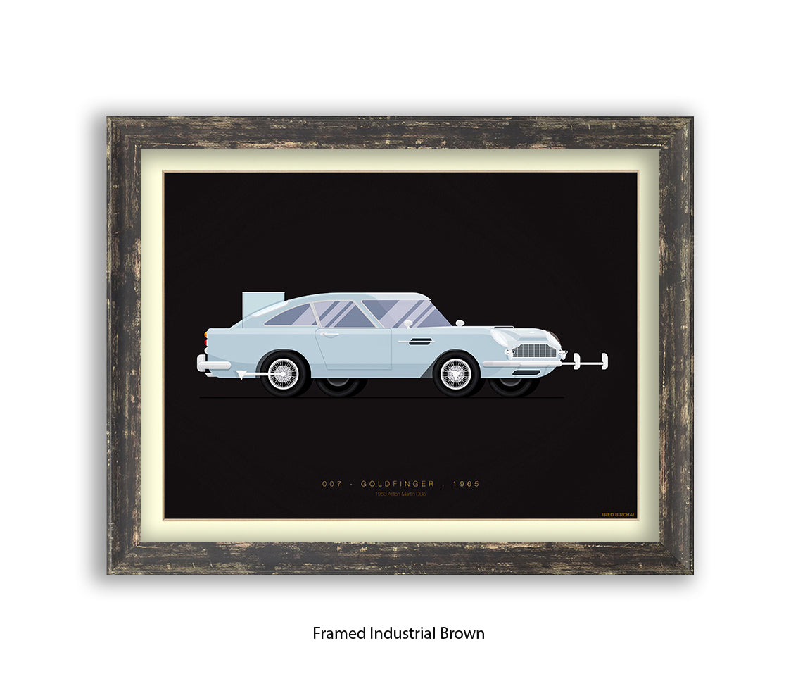 Goldfinger - Aston Martin Car - Fred Birchal Art Print