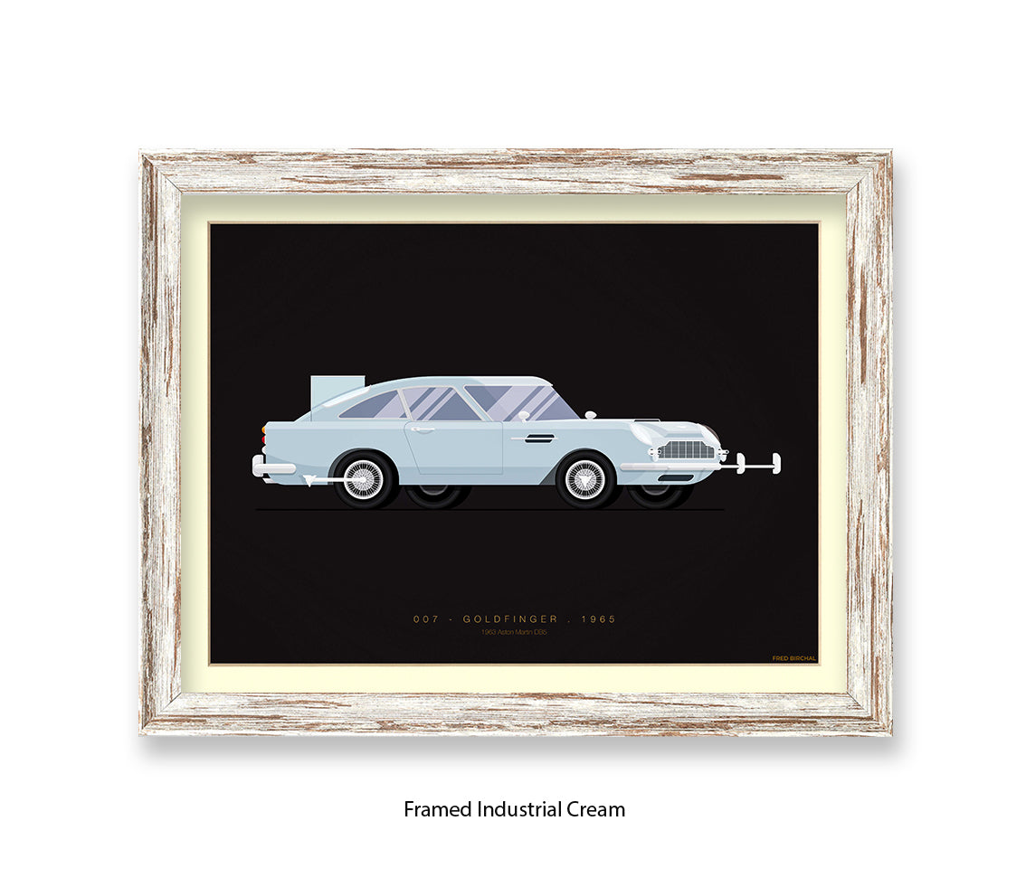 Goldfinger - Aston Martin Car - Fred Birchal Art Print