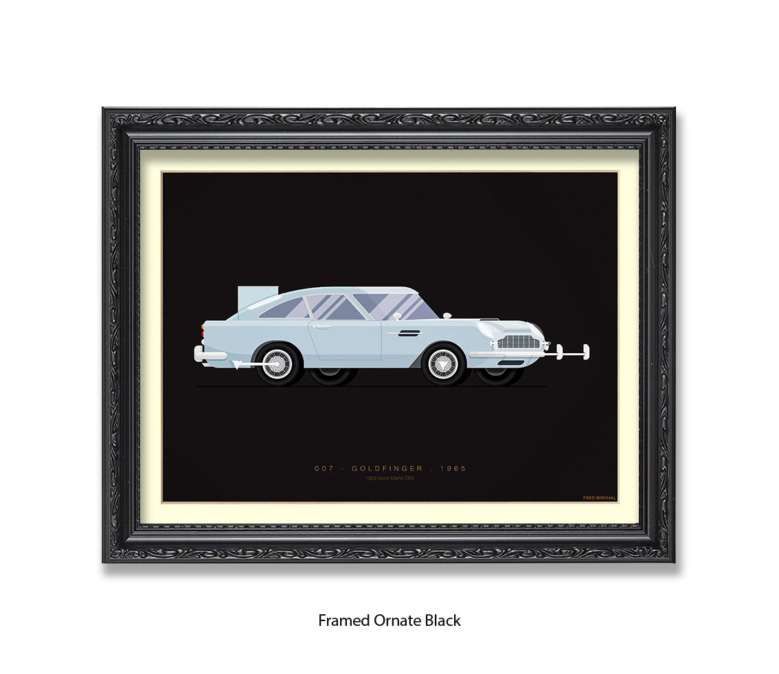Goldfinger - Aston Martin Car - Fred Birchal Art Print