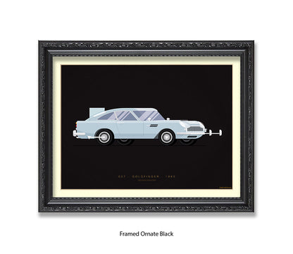 Goldfinger - Aston Martin Car - Fred Birchal Art Print