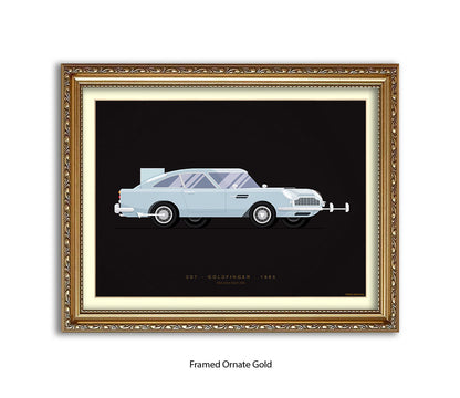 Goldfinger - Aston Martin Car - Fred Birchal Art Print