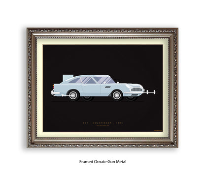 Goldfinger - Aston Martin Car - Fred Birchal Art Print