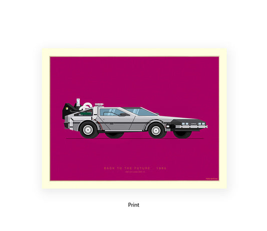 Back To The Future - 1981 - De lorean - Car - Fred Birchal Art Print