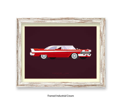 Christine - 1958 Plymouth Fury Belvedere - Fred Birchal Art Print