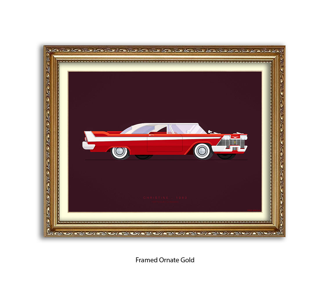 Christine - 1958 Plymouth Fury Belvedere - Fred Birchal Art Print