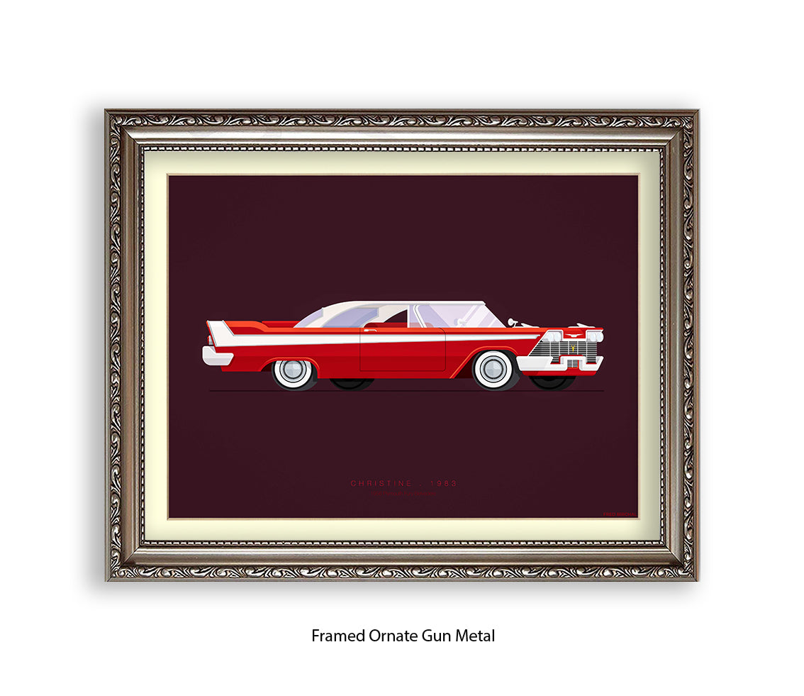 Christine - 1958 Plymouth Fury Belvedere - Fred Birchal Art Print