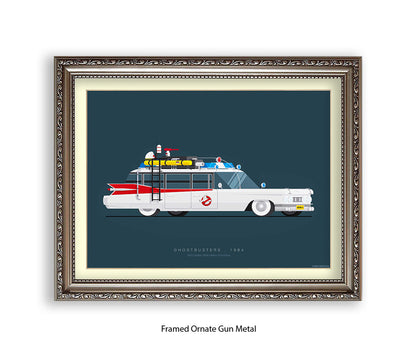Ghostbusters - Cadillac Miller-Meteor - Car - Fred Birchal Art Print