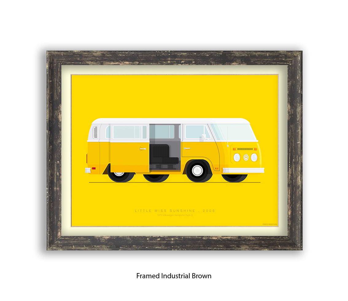 Little Miss Sunshine - 1973 VW Transporter - Fred Birchal Art Print
