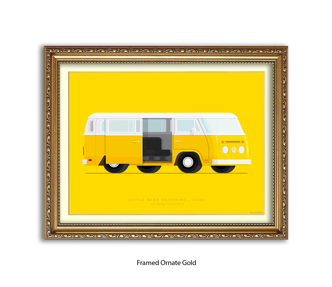 Little Miss Sunshine - 1973 VW Transporter - Fred Birchal Art Print