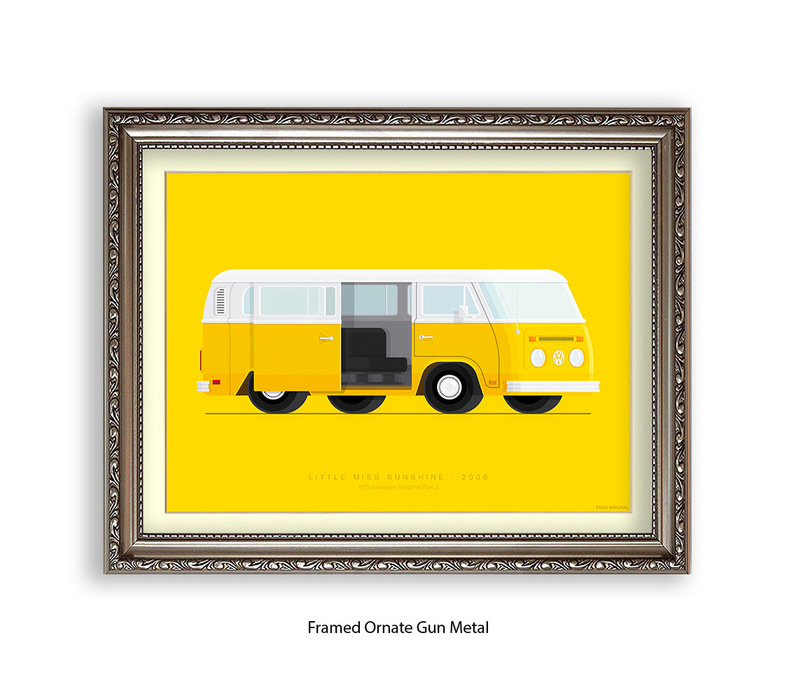 Little Miss Sunshine - 1973 VW Transporter - Fred Birchal Art Print