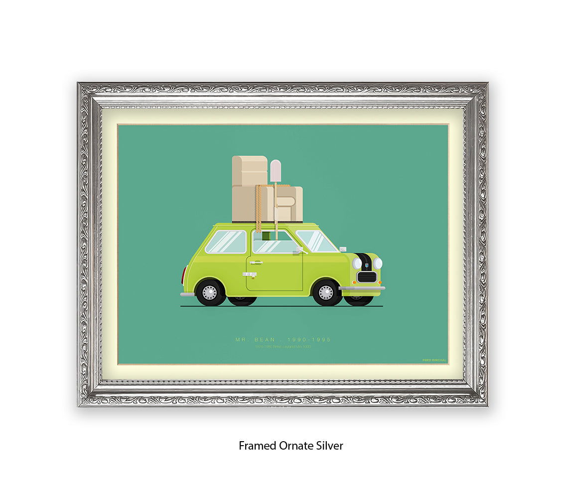 Mr. Bean - British Leyland Mini - Car - Fred Birchal Art Print
