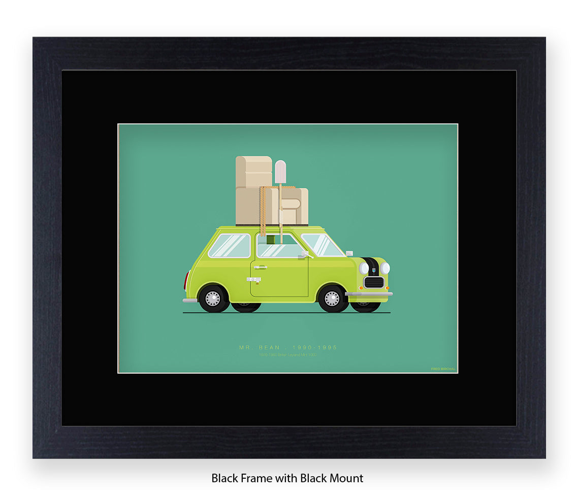 Mr. Bean - British Leyland Mini - Car - Fred Birchal Art Print