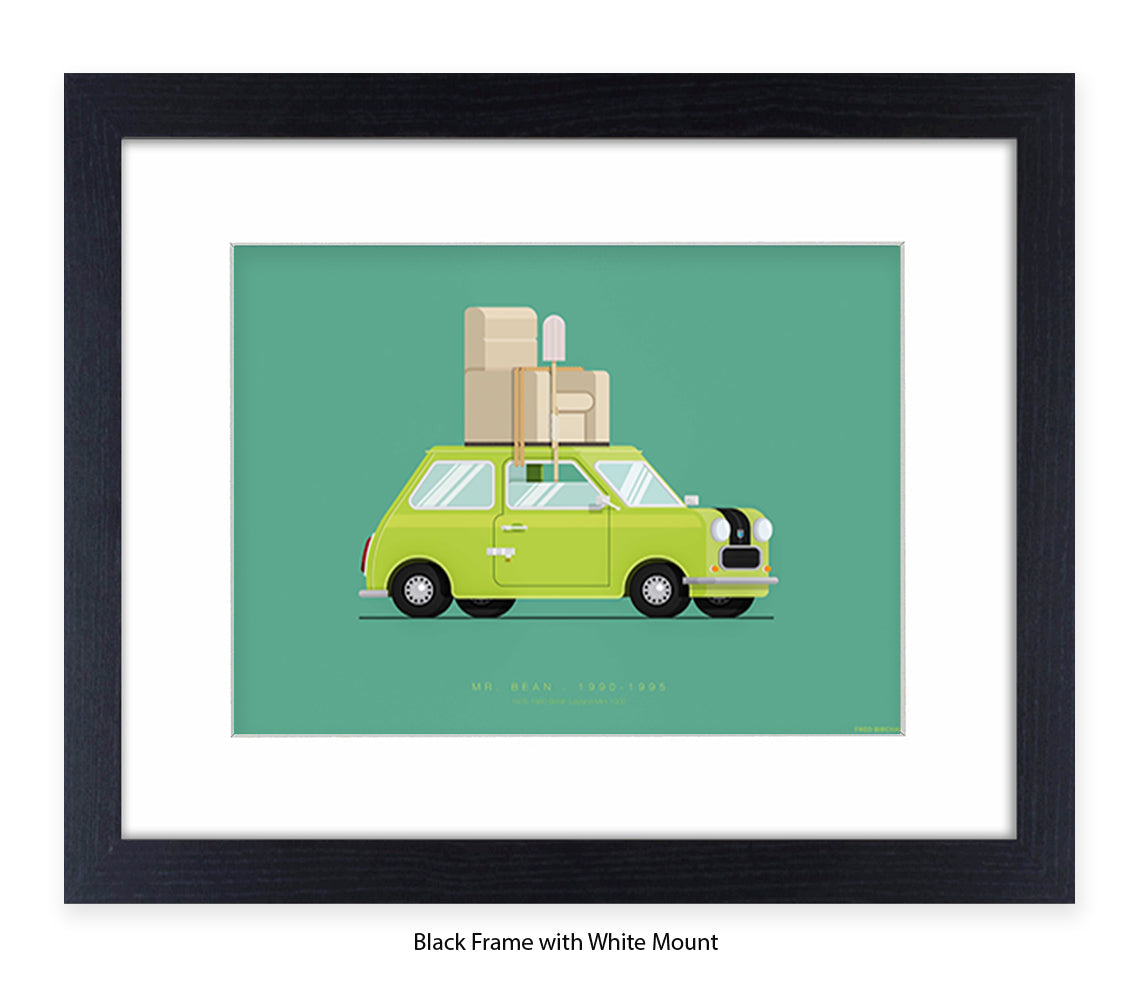 Mr. Bean - British Leyland Mini - Car - Fred Birchal Art Print