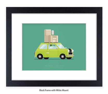 Mr. Bean - British Leyland Mini - Car - Fred Birchal Art Print
